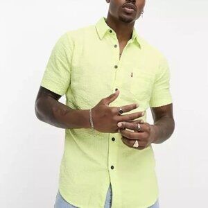Levi's Men’s Sunset shirt Standar with pocket Sunny Lime Yelow Size M New